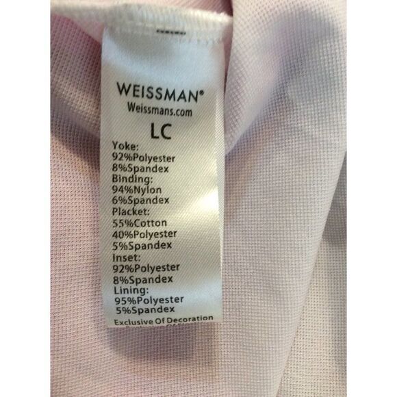 WEISSMAN Button Down Vest Large Pink Silver White Polyester/Spandex Nylon Cotton - Picture 3 of 3